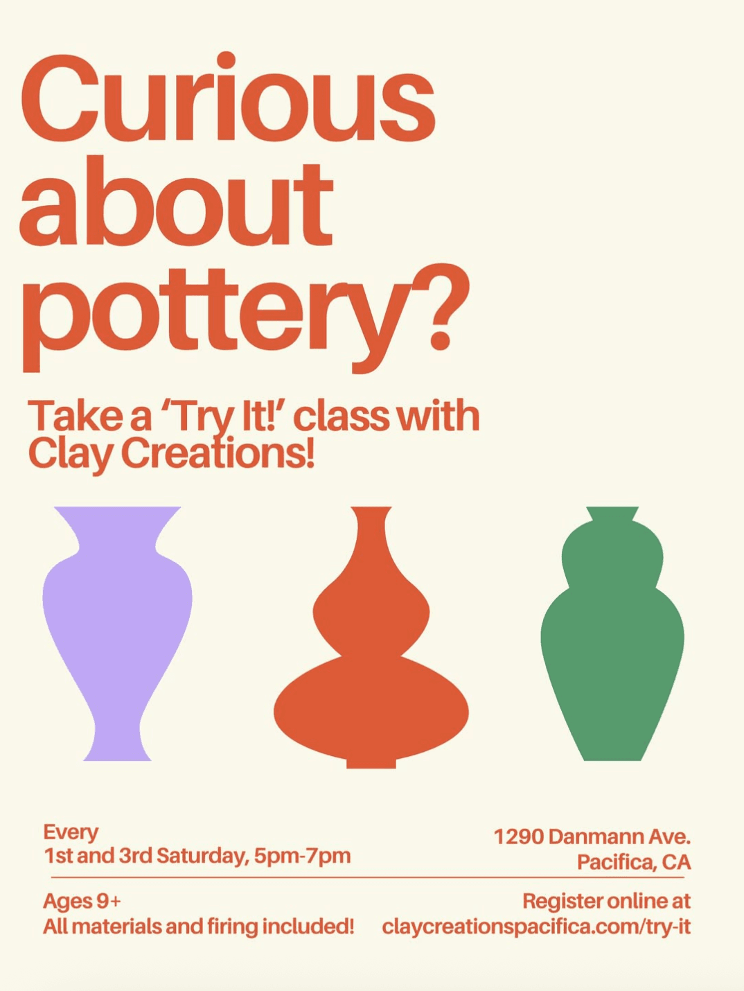 One Time Try-it Ceramics Class