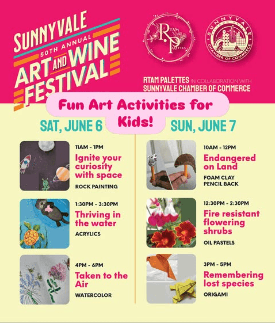 Kids Creative Workshops at the Sunnyvale Art & Wine Festival