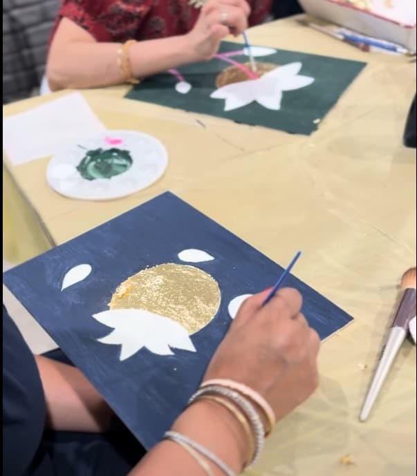Moonlit Florals - A Guided Gold Leaf Art Workshop gallery image 3