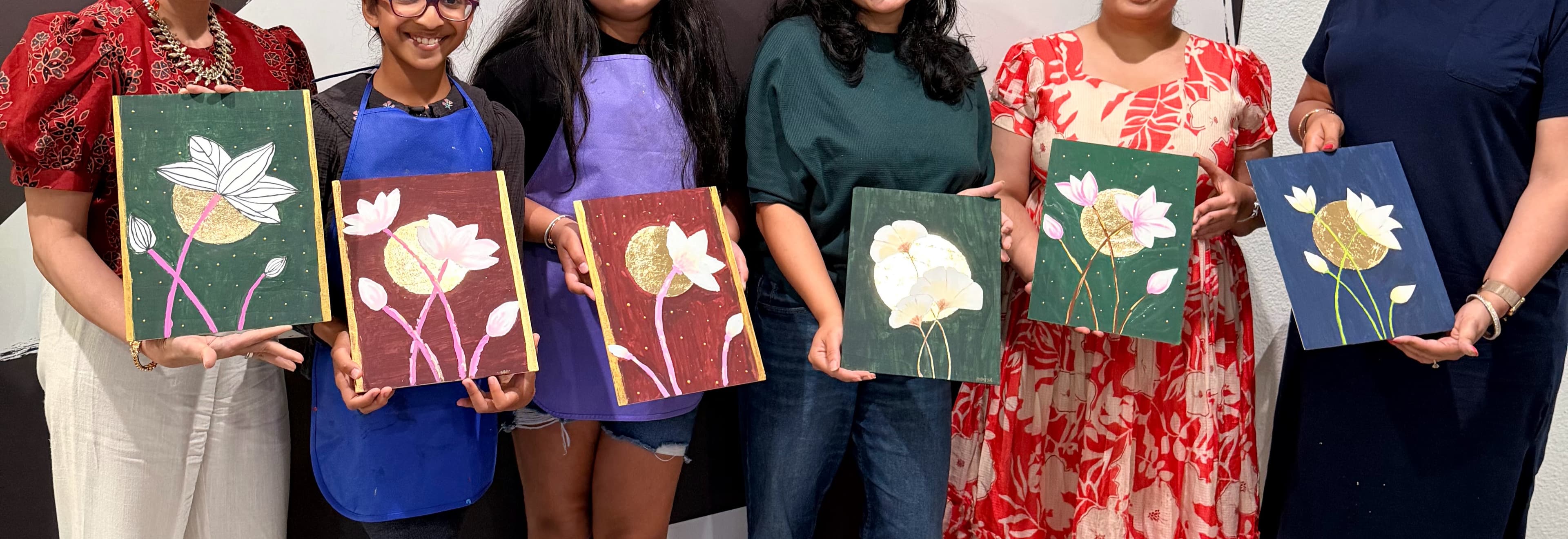 Moonlit Florals - A Guided Gold Leaf Art Workshop gallery image 8