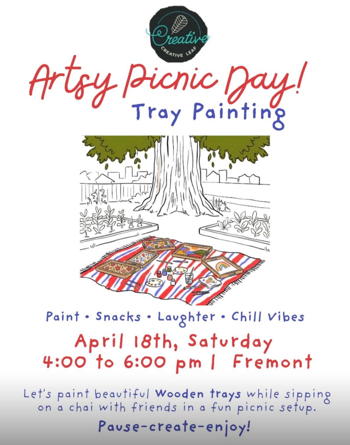 Artsy Picnic Day - Tray Painting