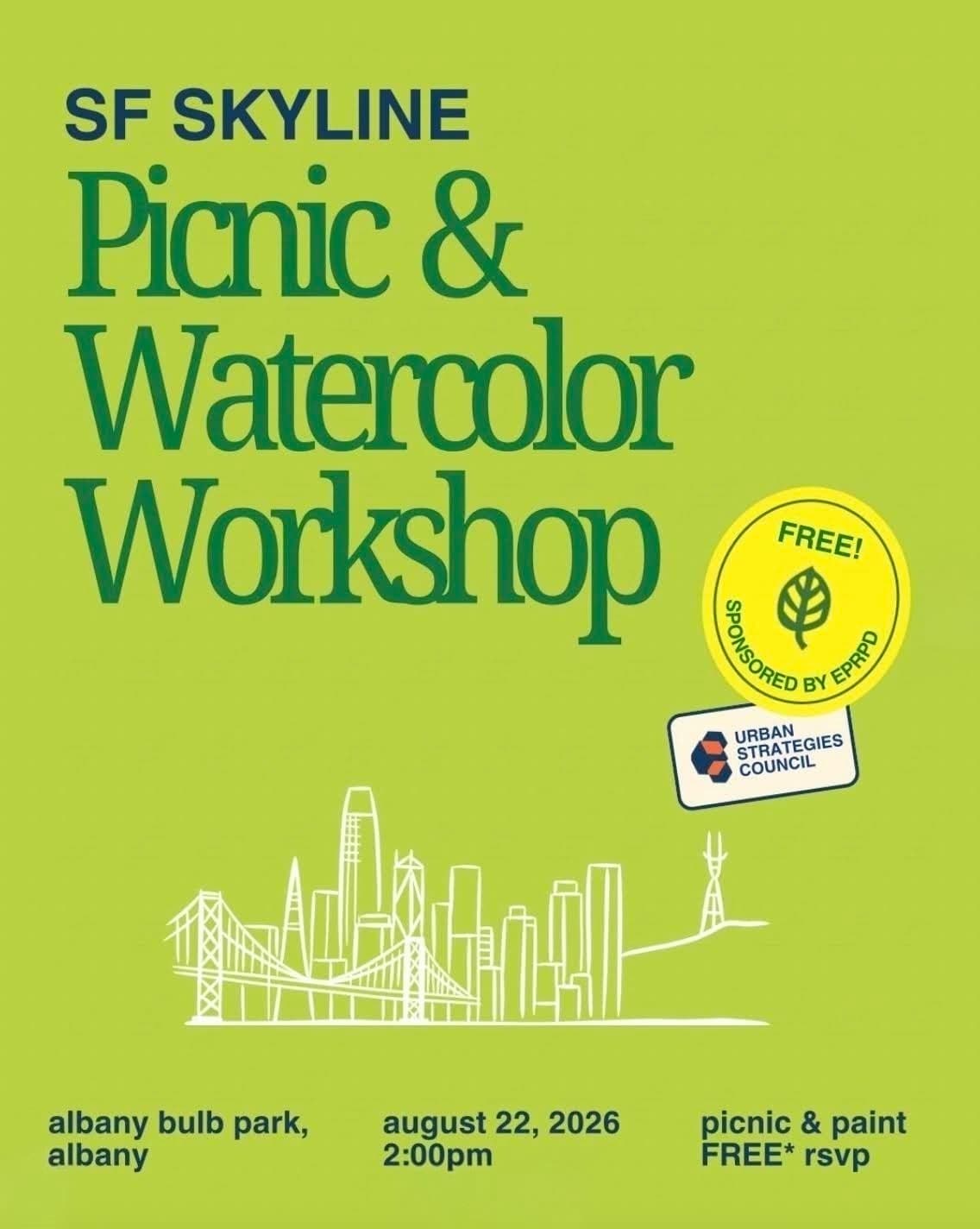 San Francisco Skyline - Picnic & Watercolor Workshop