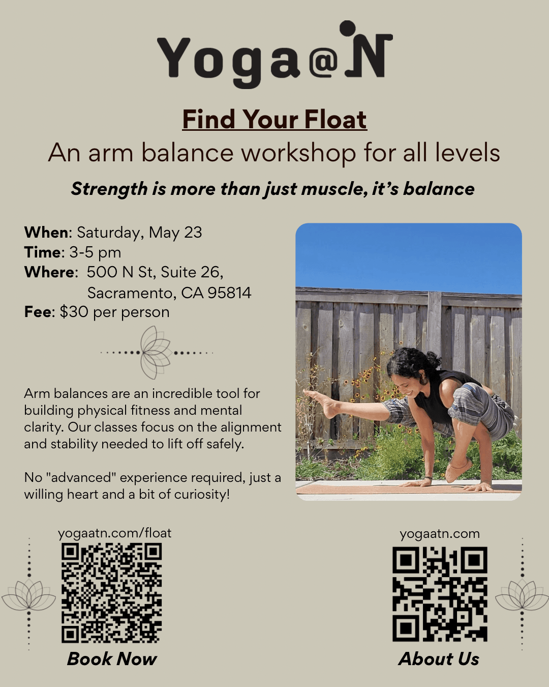 Find Your Float - Arm Balance Workshop
