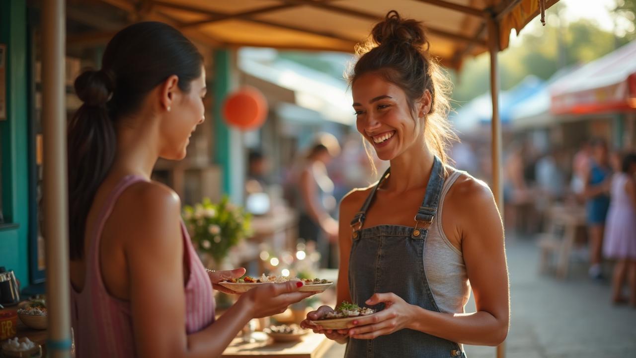 Brand owner at popup market
