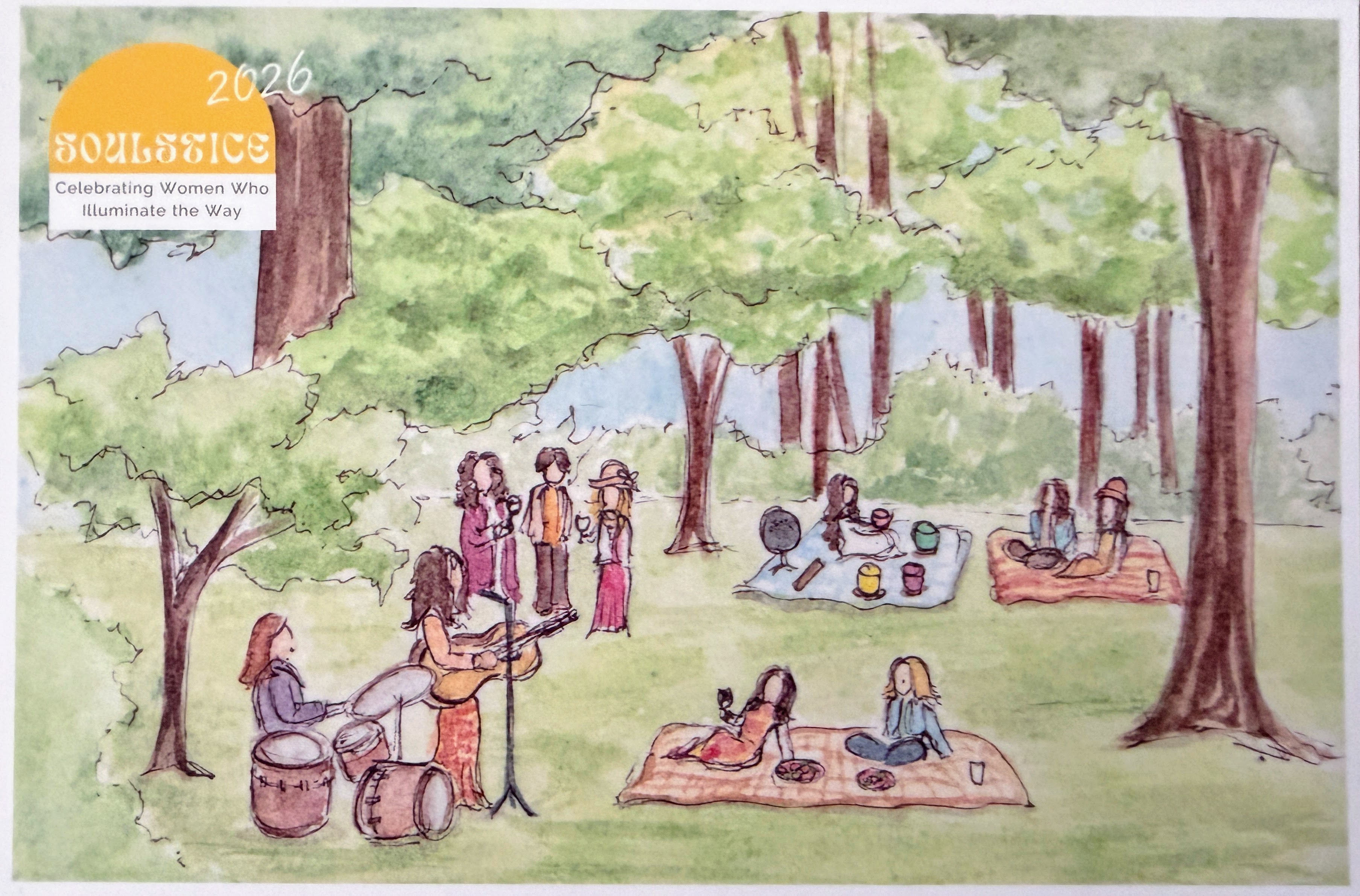 hand drawn postcard for the event