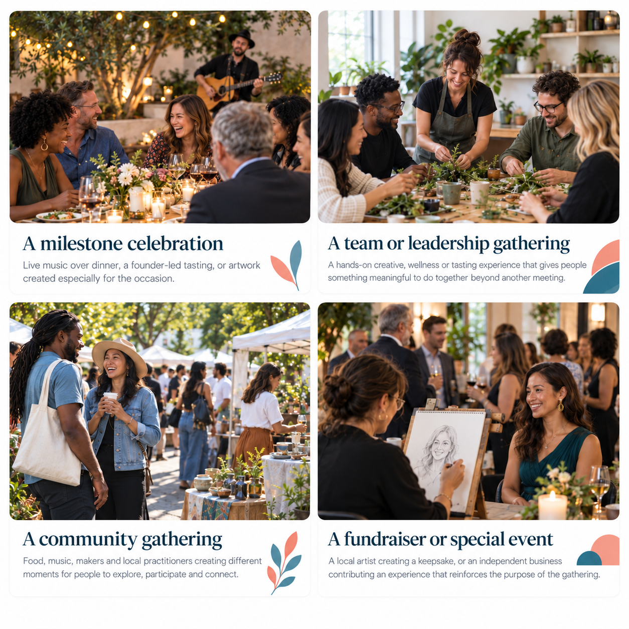 types of events you can bring artists and small businesses to